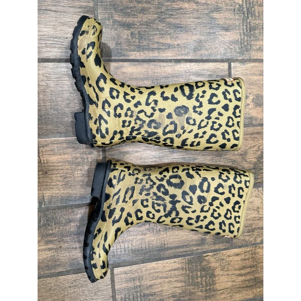 Hunter Kids Original Tall Leopard Print Rain Boots G5/B4 Rubber